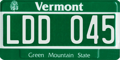 VT license plate LDD045