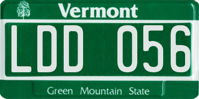 VT license plate LDD056