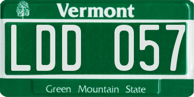 VT license plate LDD057