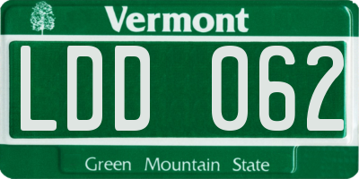 VT license plate LDD062