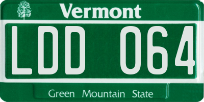 VT license plate LDD064