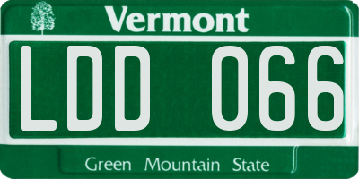 VT license plate LDD066
