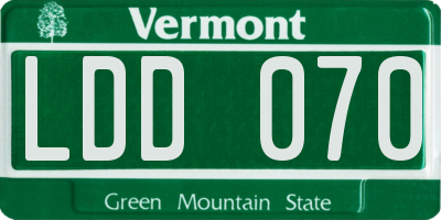 VT license plate LDD070