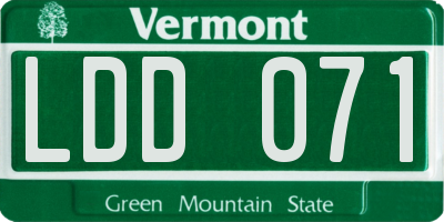 VT license plate LDD071