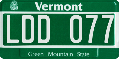VT license plate LDD077