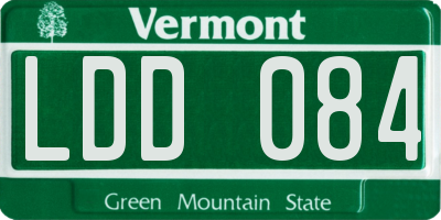 VT license plate LDD084