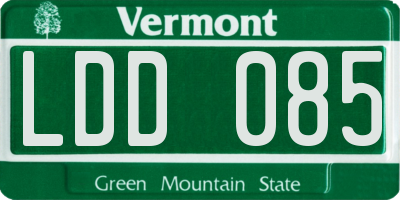 VT license plate LDD085