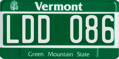 VT license plate LDD086