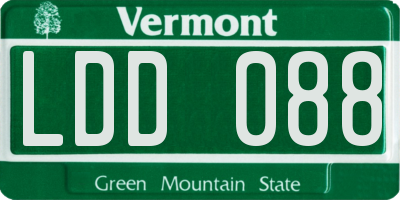 VT license plate LDD088