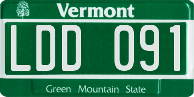 VT license plate LDD091
