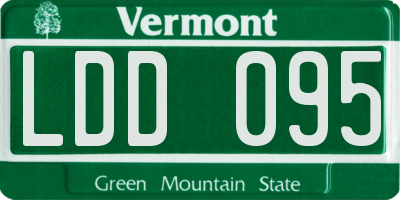 VT license plate LDD095