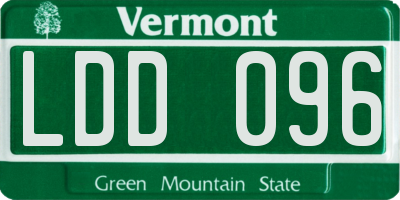 VT license plate LDD096