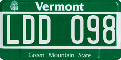 VT license plate LDD098