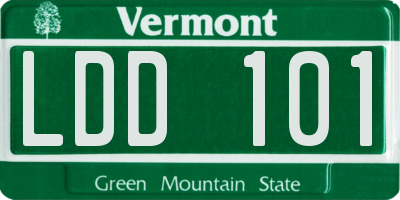 VT license plate LDD101