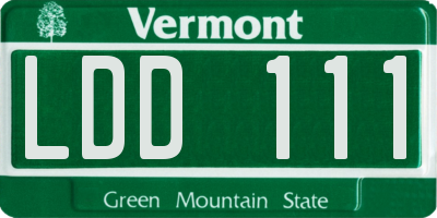 VT license plate LDD111