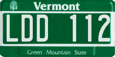 VT license plate LDD112