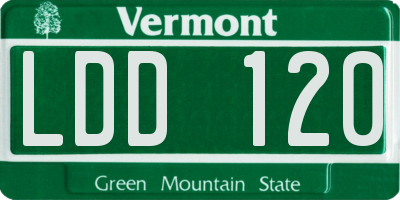 VT license plate LDD120