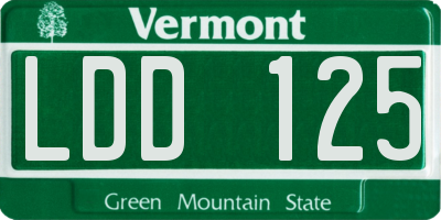 VT license plate LDD125