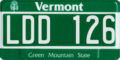 VT license plate LDD126