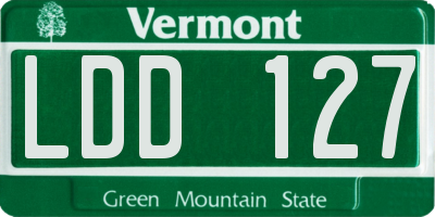 VT license plate LDD127