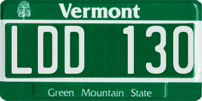 VT license plate LDD130