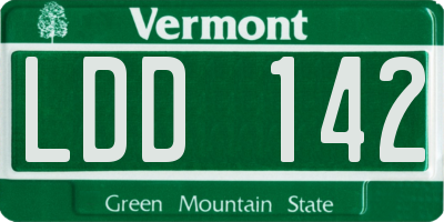 VT license plate LDD142