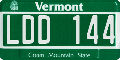 VT license plate LDD144