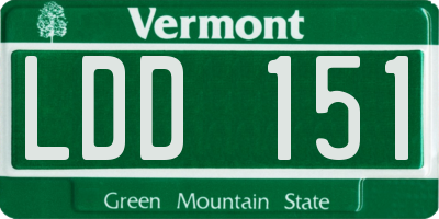 VT license plate LDD151