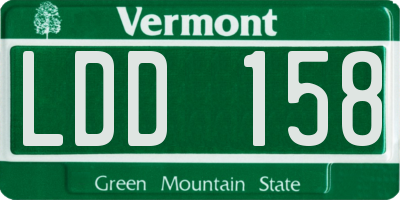 VT license plate LDD158