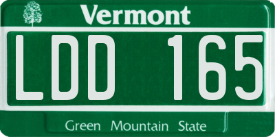 VT license plate LDD165