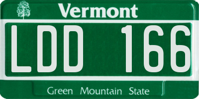 VT license plate LDD166