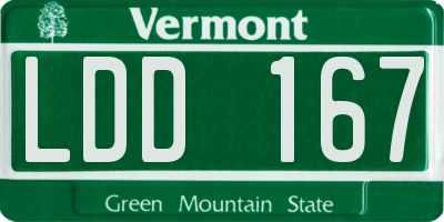 VT license plate LDD167