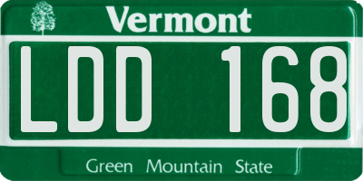 VT license plate LDD168