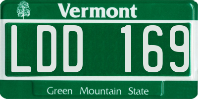 VT license plate LDD169