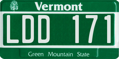 VT license plate LDD171