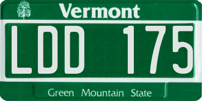 VT license plate LDD175
