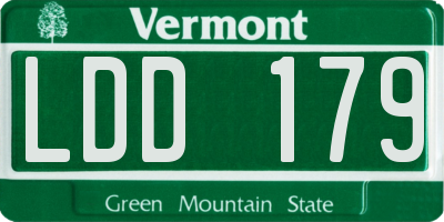 VT license plate LDD179