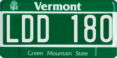 VT license plate LDD180