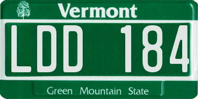 VT license plate LDD184