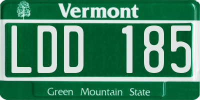 VT license plate LDD185