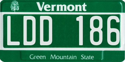 VT license plate LDD186