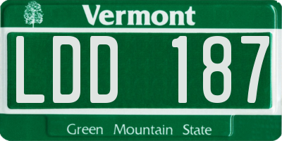 VT license plate LDD187