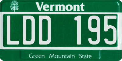 VT license plate LDD195