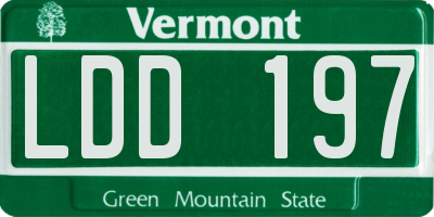 VT license plate LDD197