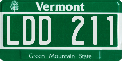 VT license plate LDD211