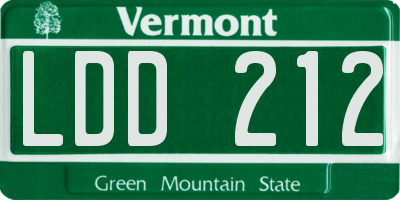 VT license plate LDD212