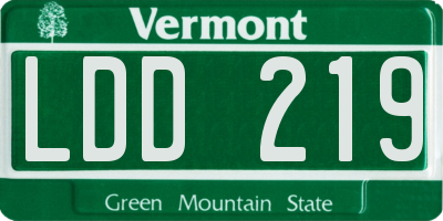 VT license plate LDD219