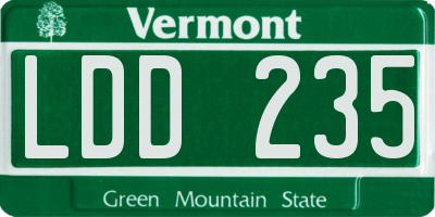 VT license plate LDD235