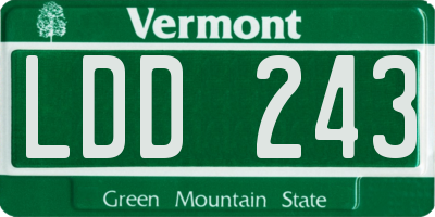VT license plate LDD243