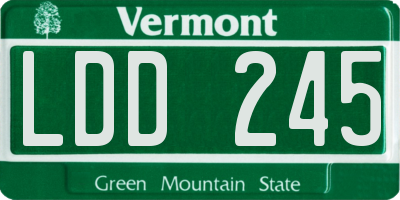 VT license plate LDD245